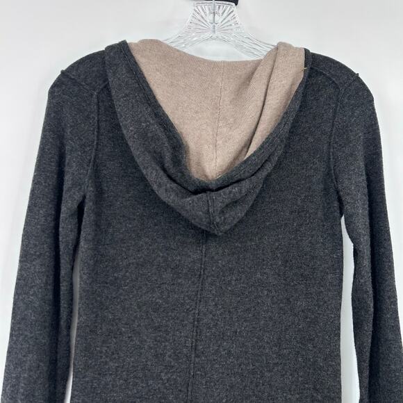 Banana Republic Cashmere Wool Zip Up Hoodie Gray Knit Sweater Jacket Womens XS - Picture 10 of 11